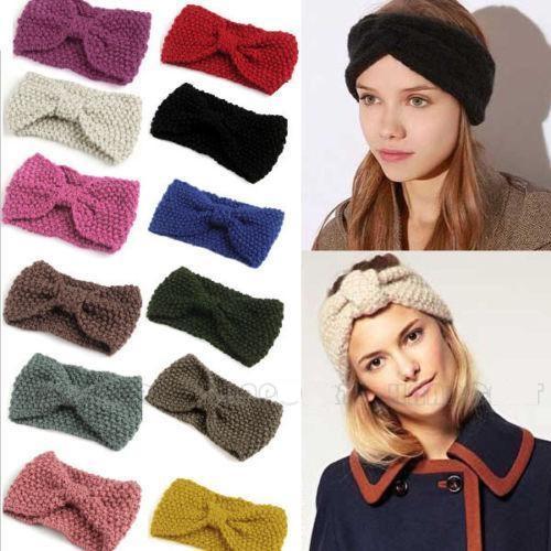 2017 Women's Fashion Wool Crochet knot Headband Knit Hair band Flower Winter Ear Warmer mixed color Z614