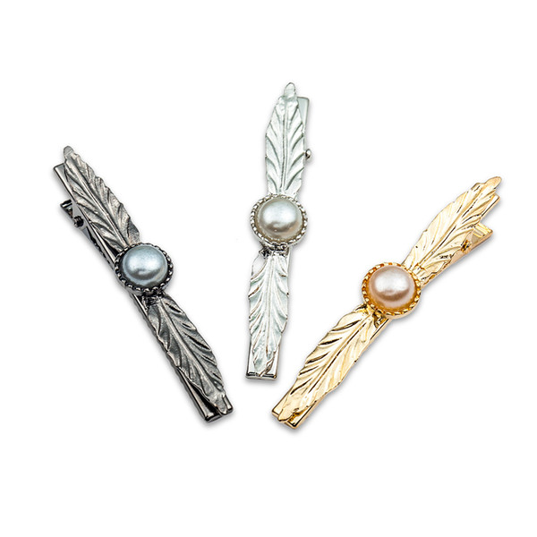 Korean Fashion Hair Accessories Pearl Leaf Hair Clip Wedding Tiara Hairpins Hair Stick jewelry