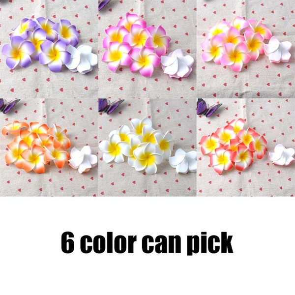 New 7cm Hawaii Plumeria Flower with Pearl Foam Hair Accessory Frangipani Hairgrips Hairpin Hair Clips Girl Barrettes