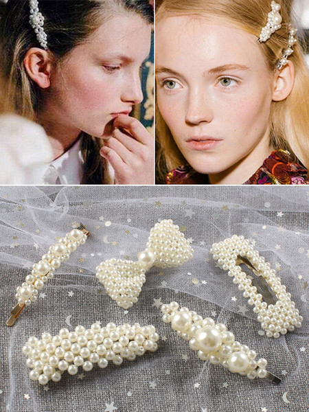 2019 Korean Ins Pearl Hair Clip Barrettes Temperament Girl Fashion Elegant Hairpins Hair Accessories Trendy Style Ornament Jewelry Hot New