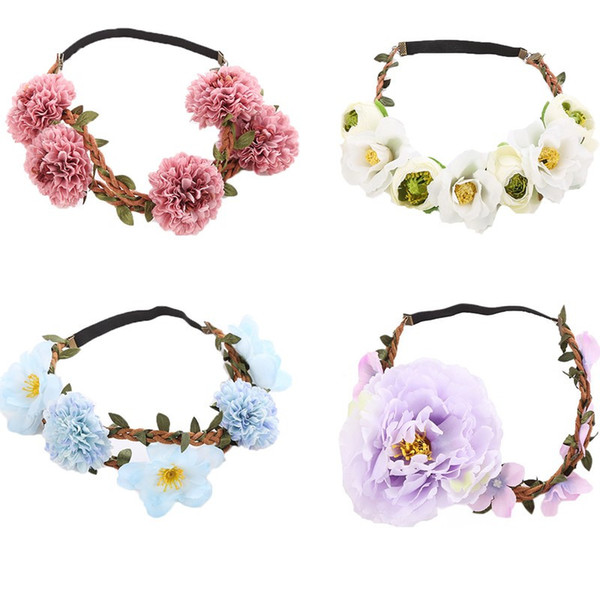 Elegant Flowers headband hair headpiece floral garlands wreath hair accessories fro women Wedding or Party performance beach bohemian style