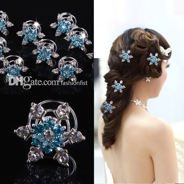 100pcs Brand New Frozen direct bridal & Kids hair accessories plate snowflake diamond jubilee clip Frozen Hair Hot Sale
