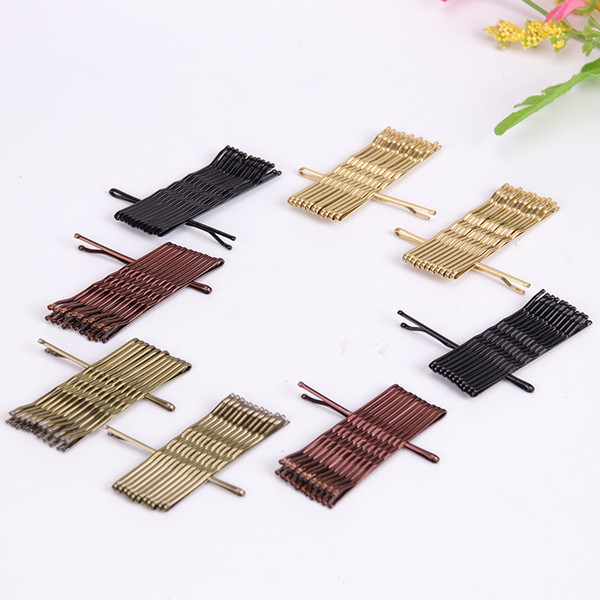 24PCS Black Gold Pins Hair Pins No Hurt for Hair Classic Simplicity Wave Clips Accessories DIY Tool