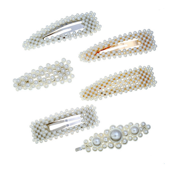 Mix Style White Pearl Hair Clip Women Girls Pearl Barrettes Gift for Love Girlfriend Fashion Hair Accessoories Wholesale Price