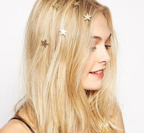 Womens Lady Star Moon Triangle Heart Gold Swirl Spring Hair Clips Hairpin Gift Gold Alloy Head jewellery Barrettes Hair Jewelry Wedding Prom