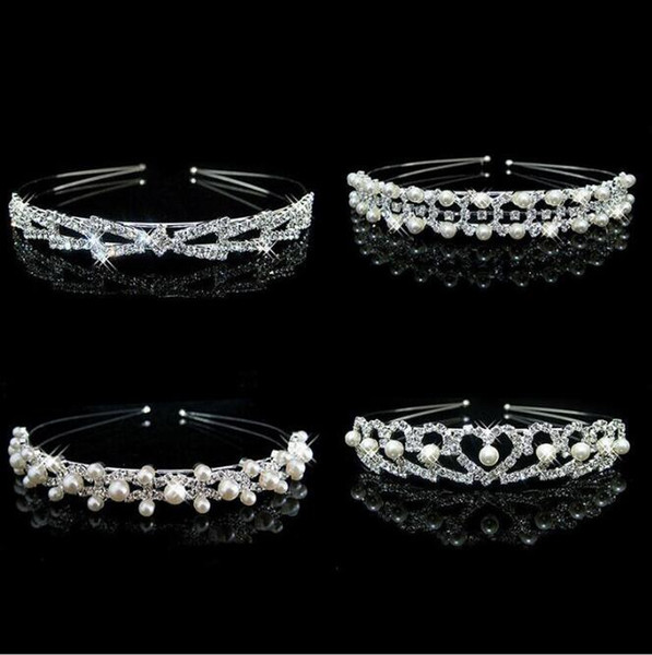 The bride simple style photo headdress handmade pearls rhinestones sweet hair hoop day inlaid drill hoop