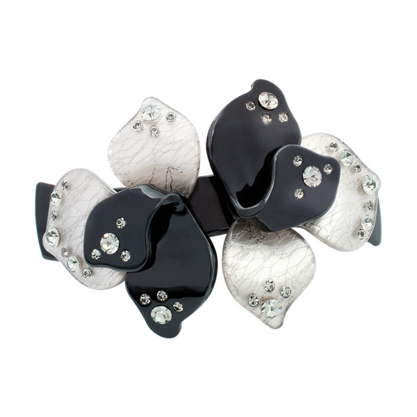 New Flowers Rhinestone Cellulose Acetate Wedding 90s Hair Accessories Jewelry Barrette Ornament Tirara Pin Clip for Women Braids