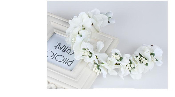 Korea Artificial Flower Fabrics Handmade Headband Princess Bride Hair Accessory Beautiful Cute High Quality Holiday Beach Tiara Garland
