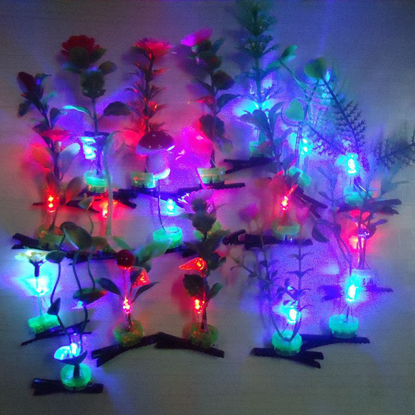 2015 sell adorable artifact small flower hairpin head grass stand Saimoe luminous luminous hot new year gift