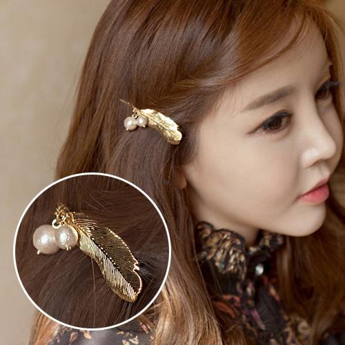 feather pearl bangs hairpin crystal korean wholesale fashion butterfly metal alligator hair clip flower barrettes accessories jewelry frozen