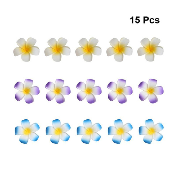 15 Pcs Waterproof Plumeria Flower 9CM Hair Clip Hawaiian Hairpins Barrette for Seaside Vacation Summer Picnic Beach Wedding