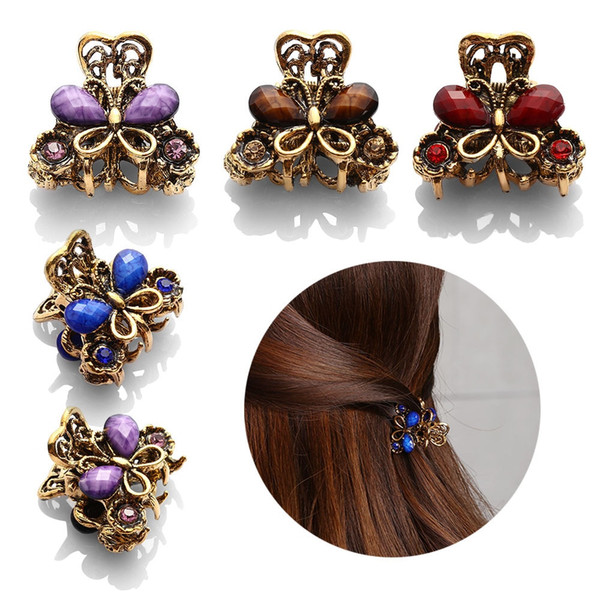 NEW 1 PCs Charming Hair Accessories Retro Butterfly Hairpins Crab Mini Hair Clips For Women Girls G0315