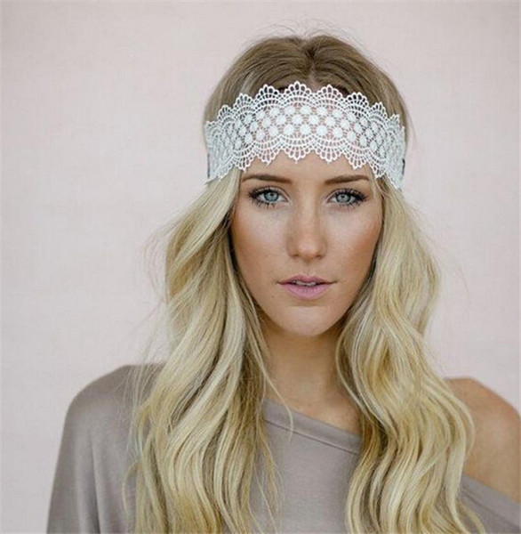 Bohemia Sweet Bride Wedding Lace Hair Bands Women Lady Headbands Elastic Fashion Hair Accessories New Design DCBJ698