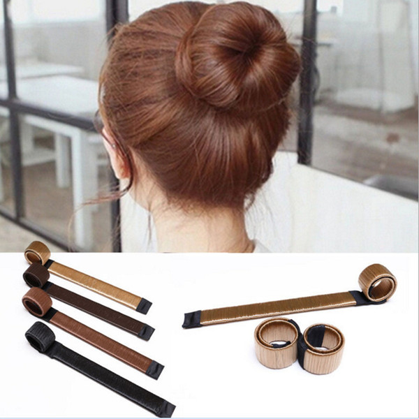 French Magic Hair Bun Quick Made Donut Hair Fold Wrap Snap Roller DIY Hair Styling for Women Girl