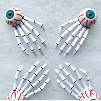 24pcs Free Shipping Eyes skeleton claws skull hand hair clip Zombie Punk Horror hairwear hairpin bobby Jewelry