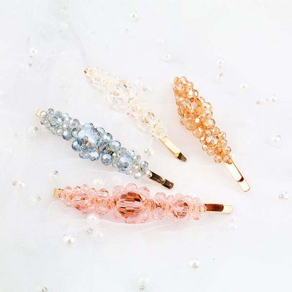 19 Species Korean Ins Crystal Pearl Hair Clip Barrettes Water Drop Temperament Girl Hairpins Hair Accessories Fashion Ornament Women Jewelry