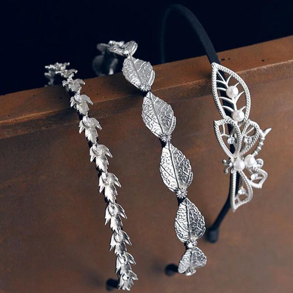 designer hair jewelry metal leaves headbands for women bridal wedding jewelry classic headbands hot fashion free of shipping