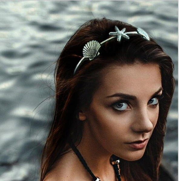 30pcs Summer Fashion Female Imitation Pearl Shell Hair Hoop Headbands Simple Shiny Rhinestone Butterfly Hair Band for Women Headwear F217