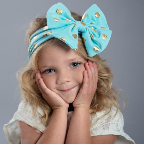 Free shipping Nylon hairband bow stretch soft nylon Head Wraps one size bow headband 5