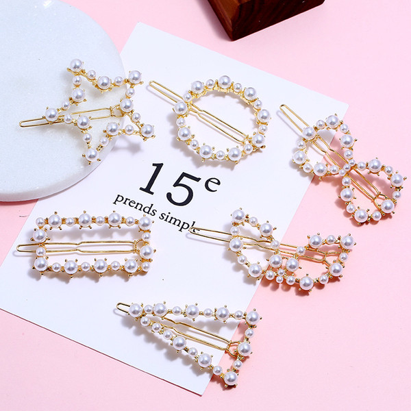 Wholesale Hair Jewelry Wedding Hair Clips Barettes Elegant Simple Pearl Women Fashional Rhinestone Crystal Wedding Flower Hair Pins