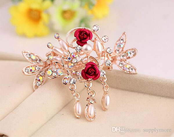 New Products Wedding Hair Clip Hair Barrettes with Venetian Pearl Flower Stlye Headwear for ladies free shipping