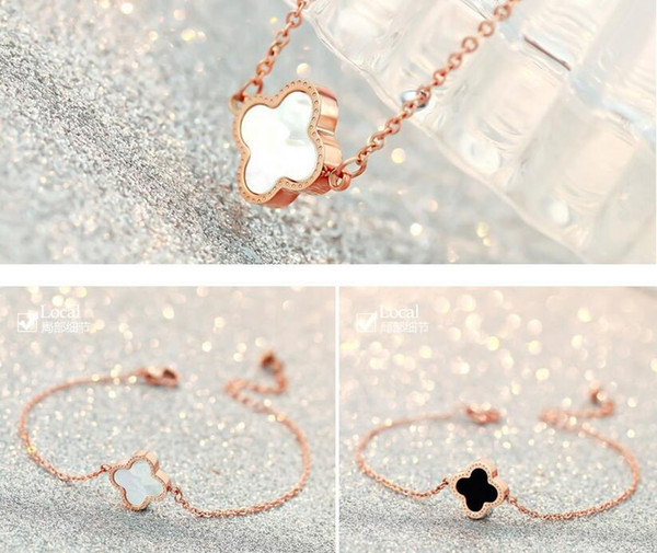 18K Rose Gold Bangle Bracelet Earrings Ring Pendant Necklace Set Luxury Clover Charm Lovely Jewelry for Women Valentine Day Xmas Gift