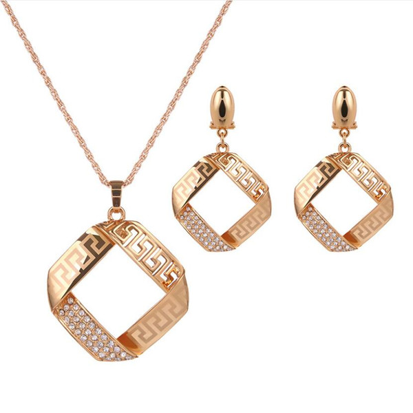 designer jewelry sets square shape jewelry sets for women dinner party graceful hot fashion free of shipping