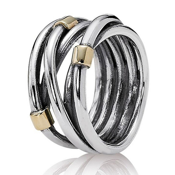 New 925 Sterling Silver Ring Eternity Entwined Silver Rose Rope Bands Rings For Women Wedding Party Gift Fine Europe Jewelry