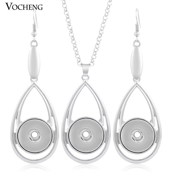 NOOSA Ginger Snap Jewelry Set 18mm Water Drop Pendant Jewelry with Stainless Steel Chain NN-343