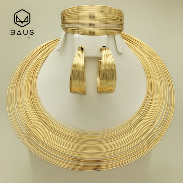 BAUS Eritrea Dubai indian arabic gold jewelry Set Ethiopian Gold color Nigerian wedding african beads jewelry set ethiopian