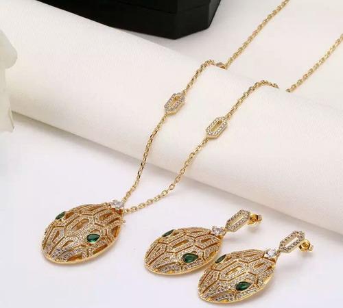 wholesale designer AAA zircon diamonds snake pendants necklaces and earrings luxury party jewelry sets for women