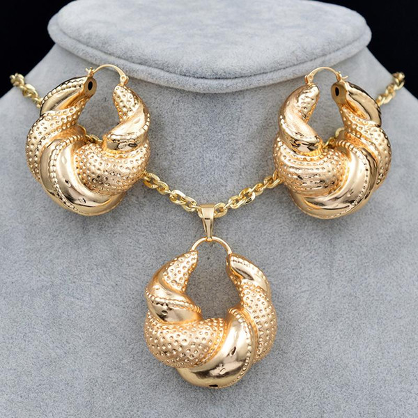 Sunny Jewelry Women Big Jewelry Sets Necklace Earrings Pendant Romantic Geometric For Wedding Copper Findings