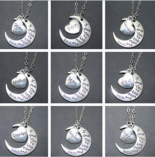 I Love You To The Moon And Back Charms Statement Collar Choker Necklace &Pendants Vintage Silver Jewelry Best Friend Friendship For Women