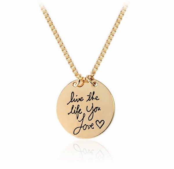 Vintage Silver live the life you love Tomorrow Letter Necklaces Pendants Charms Collar Choker Statement For Women Jewelry Accessories NEW