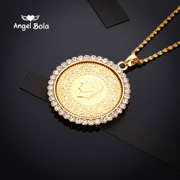 Hot sell Middle Eastern Muslim Islam Muslim halal portrait diamond necklace ladies men necklace