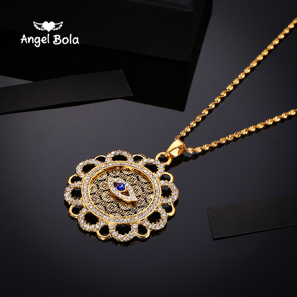 Hot Middle Eastern Muslim Islam Islamic Blue Diamond Necklace Ms. Men's Necklace