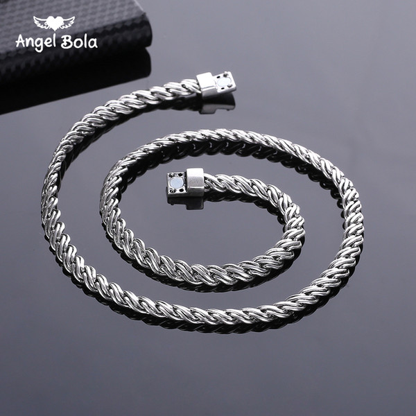 High Quality Punk Chians popular Fashion Ancient silver necklaces Men Jewelry Wholesale New Trendy 6.5 MM 50 CM Snake Chain Necklace Factory