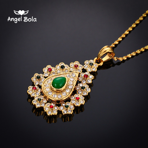 Hot sell - Muslim Islamic Tears Teardrop Diamond Natural Stone Necklace Women's Necklaces