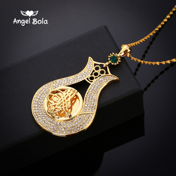 angel bola Muslim Diamond Pendant Necklace Islamic Arabic Women