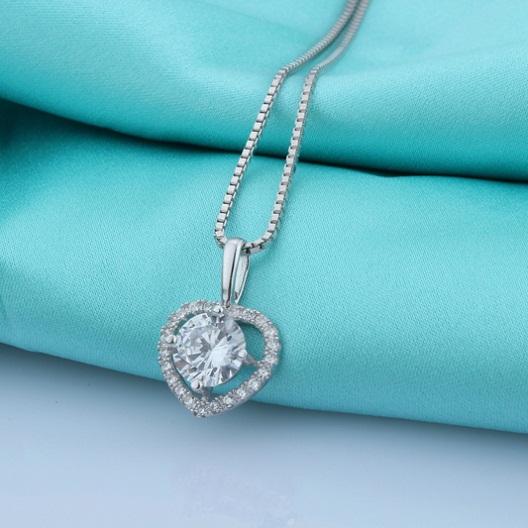 heart pendants 925 standard silver jewelery woman girls necklaces dangles diy cord love small sweet romantic wedding gifts wholesales 1pc