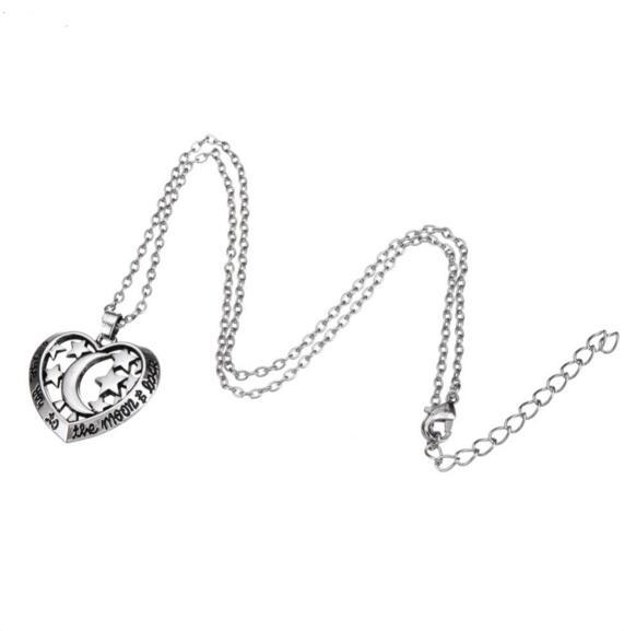 Vintage Style I Love You To The Moon And Stars Pendant Necklace Kingdom Hearts Necklace Boho Jewelry