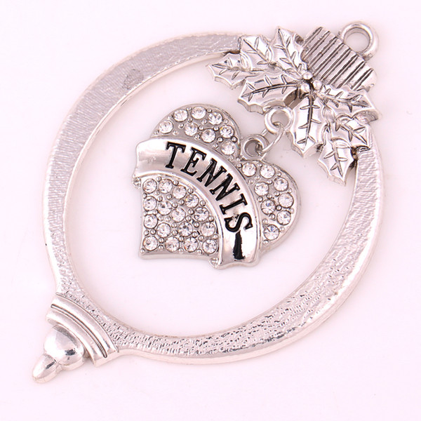 Fashion Christmas Gift Jeweled TENNIS Engraved Heart Christmas Ornament Crystal Pendant is Embellished Christmas baskets Jewelry