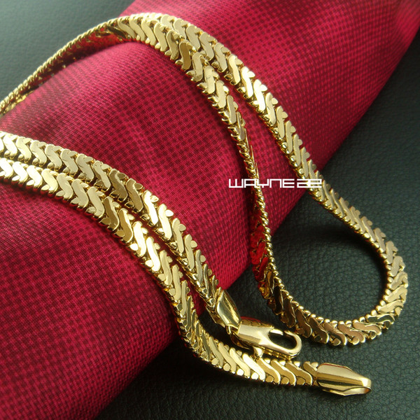 Men's Solid 18k Gold Filled Necklace Chain 50cm Length 4.5mm n272