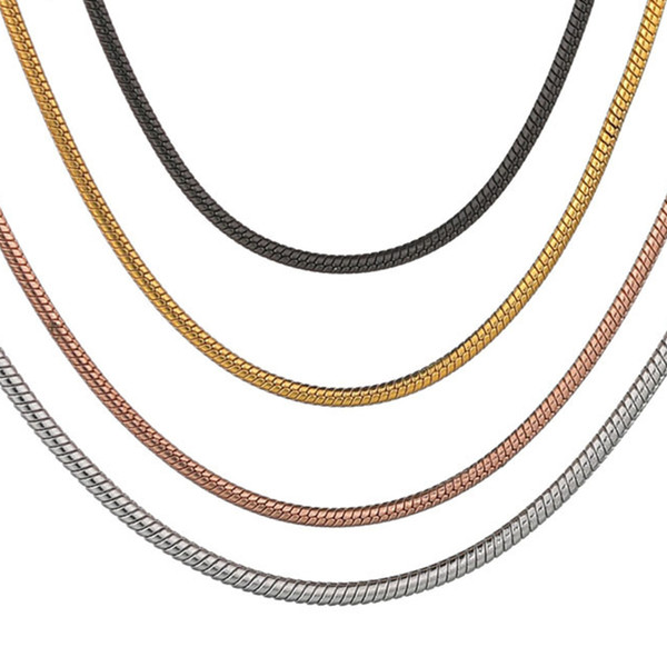 Top Quality 316 Stainless Steel 1.2mm Snake Chains Necklace NCVM Plating 20-30 Micron