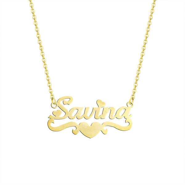 Trendy Handmade Custom Name Pendant With Heart Any Personalized Letter Choker Necklaces Women Men Engraved Best Friend Gift Idea