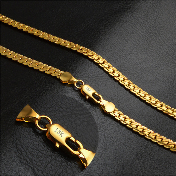 Korean jewelry wholesale European and American hot jewelry gold fine 5MM full body 18K rose gold necklace mixed batch