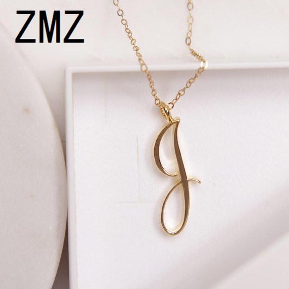 10pcs/lot 2018 France hot-selling English letter pendant cute letter J text necklace gift for girls outdoor jewelry