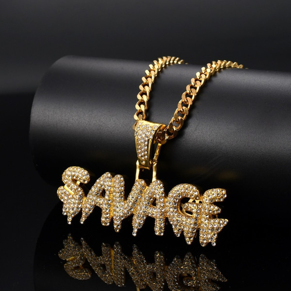 Bling Hip Hop Savage Pendant Necklace Jewelry For Men N309 C19021401