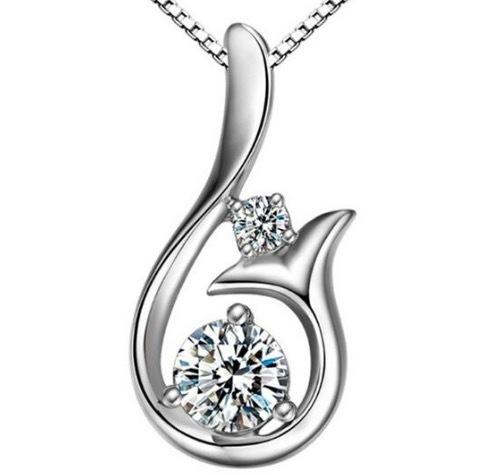 New Top Grade Diamond Pendant Necklace Cubic Zircon 30% 925 Sterling Silver Little Mermaid Pendant Necklace For Wedding Party Women Jewelry