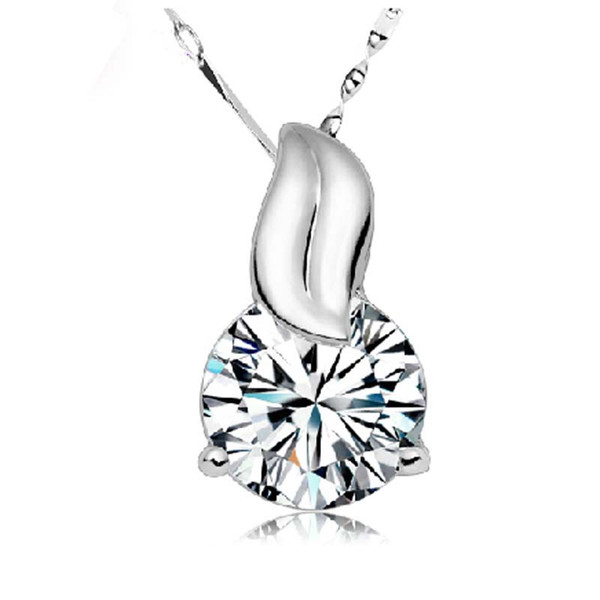 fashion Pendant Necklace For Women Top Grade Diamond Cubic Zircon 925 sterling silver Love Pendant necklace For Wedding Dress Sets Party